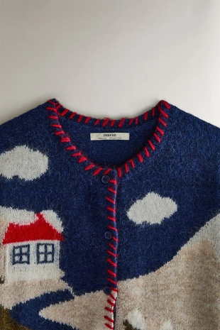 Купить Zara Кардиган с зимним пейзажем