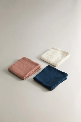 Набор мини-полотенец для младенцев с цветочным узором (набор из 3 шт.)- Заказать в России