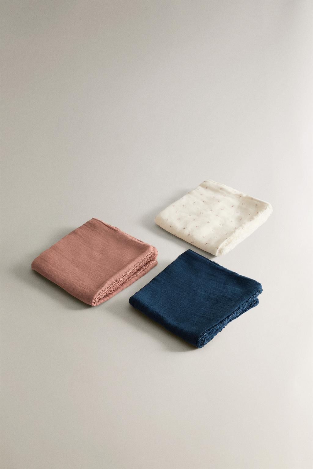 Набор мини-полотенец для младенцев с цветочным узором (набор из 3 шт.)