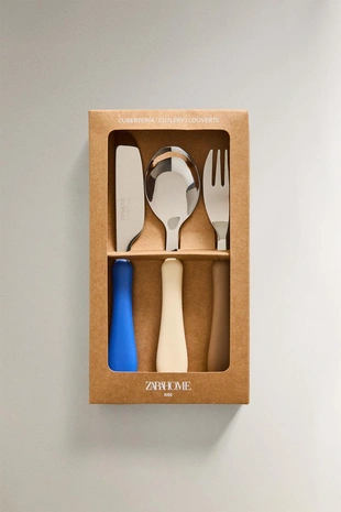 Набор детских столовых приборов с силиконовой ручкой- Заказать в России