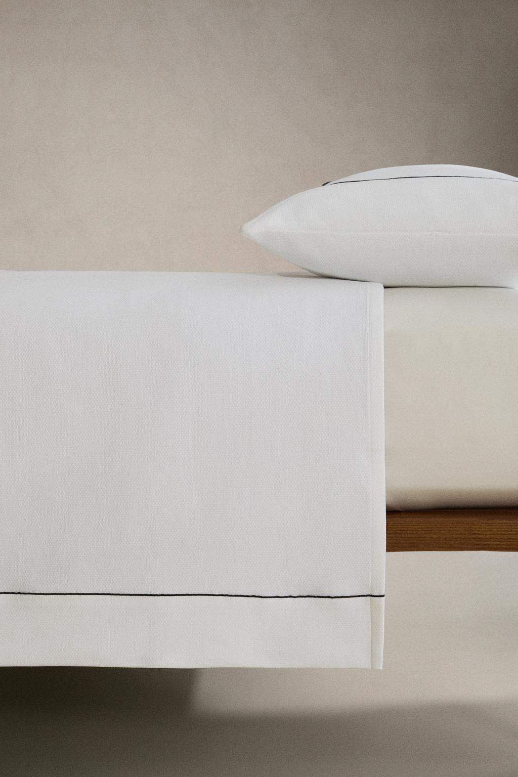 Покрывало из хлопка с контрастной бейкой