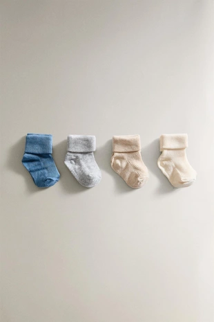 Набор из 4 пар цветных носков для младенцев- Заказать в России