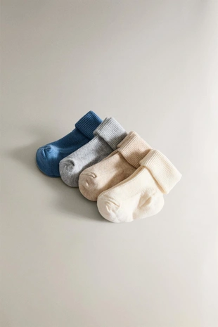 Набор из 4 пар цветных носков для младенцев- Заказать в России