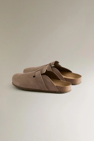 Кожаные сабо с ремешком- Заказать в России