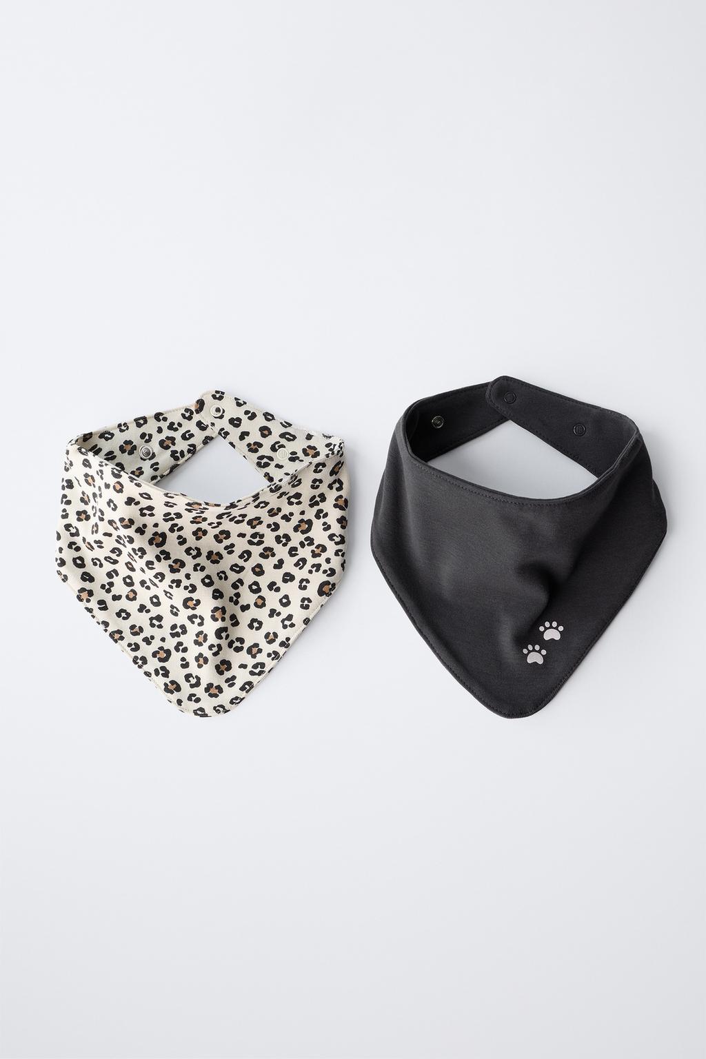 НАБОР ИЗ ДВУХ НАГРУДНИКОВ С АНИМАЛИСТИЧЕСКИМ ПРИНТОМ