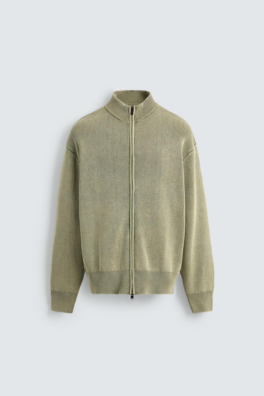 КУРТКА ТРИКОТАЖНАЯ С ЭФФЕКТОМ ПОТЕРТОСТИ