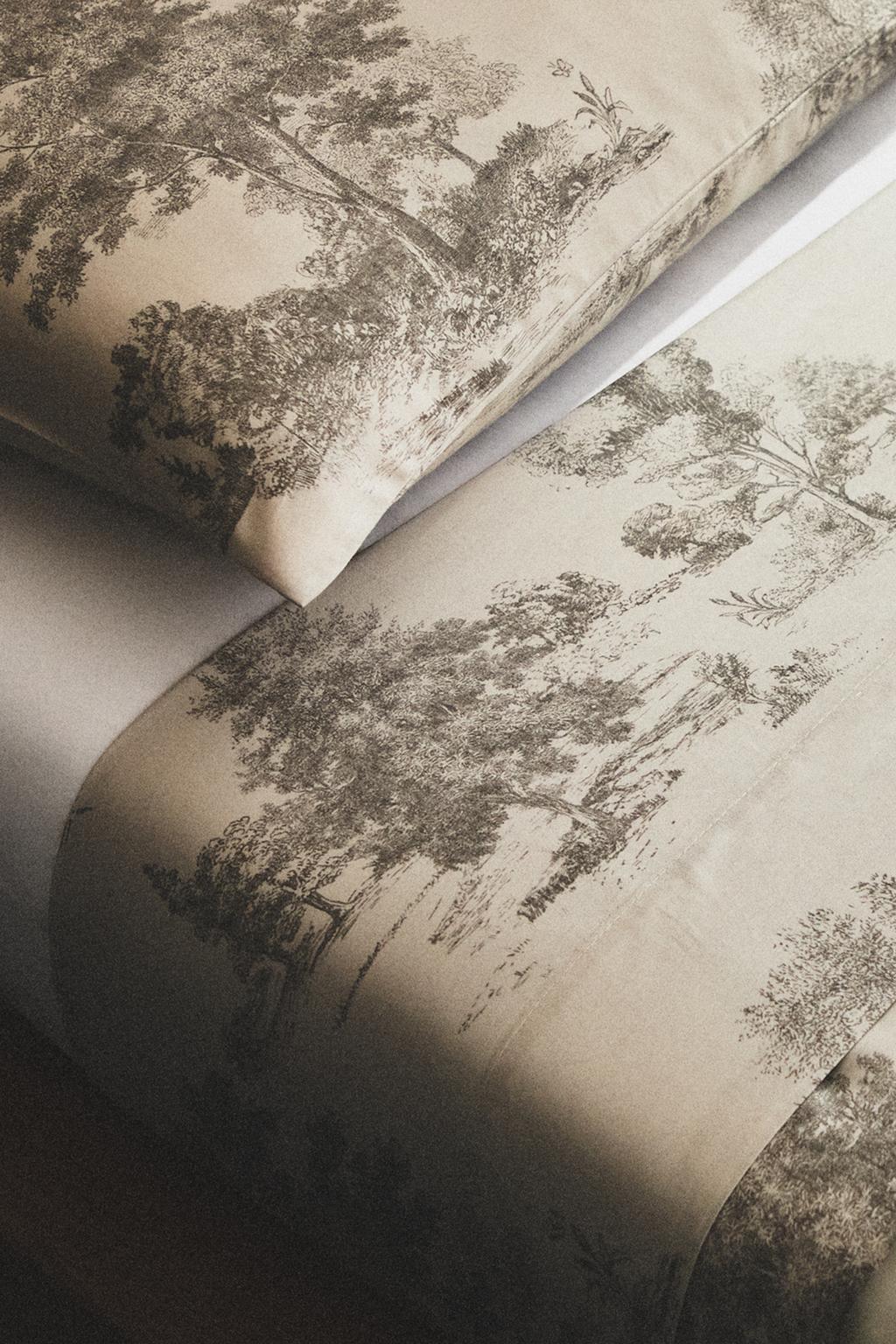 Простыня из сатина с рисунком туаль де жуи