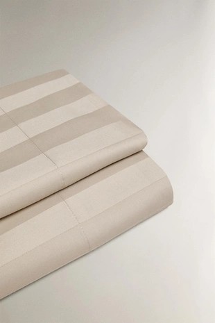 Простынь из сатина с полосками (500 нитей)