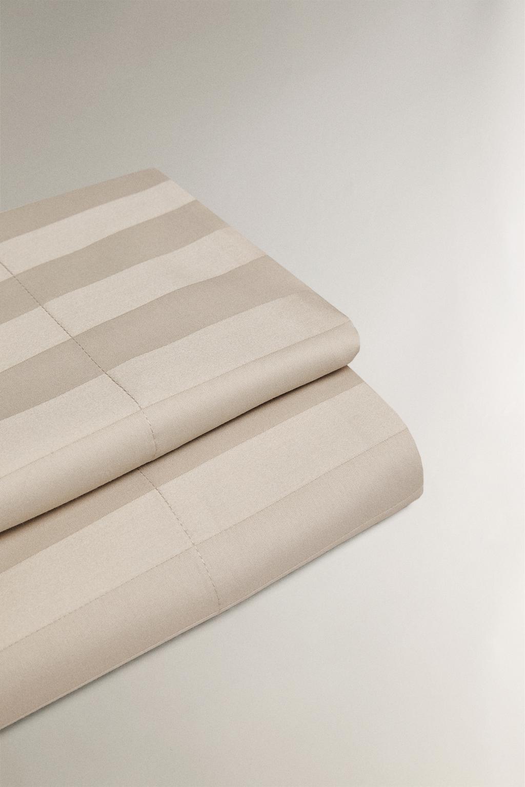 Простынь из сатина с полосками (500 нитей)