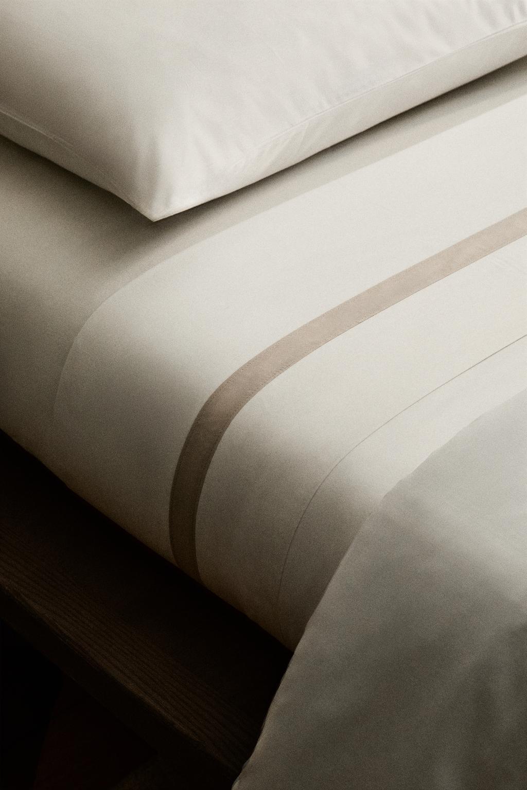 Сатиновое простынь с оборкой (300 tc)