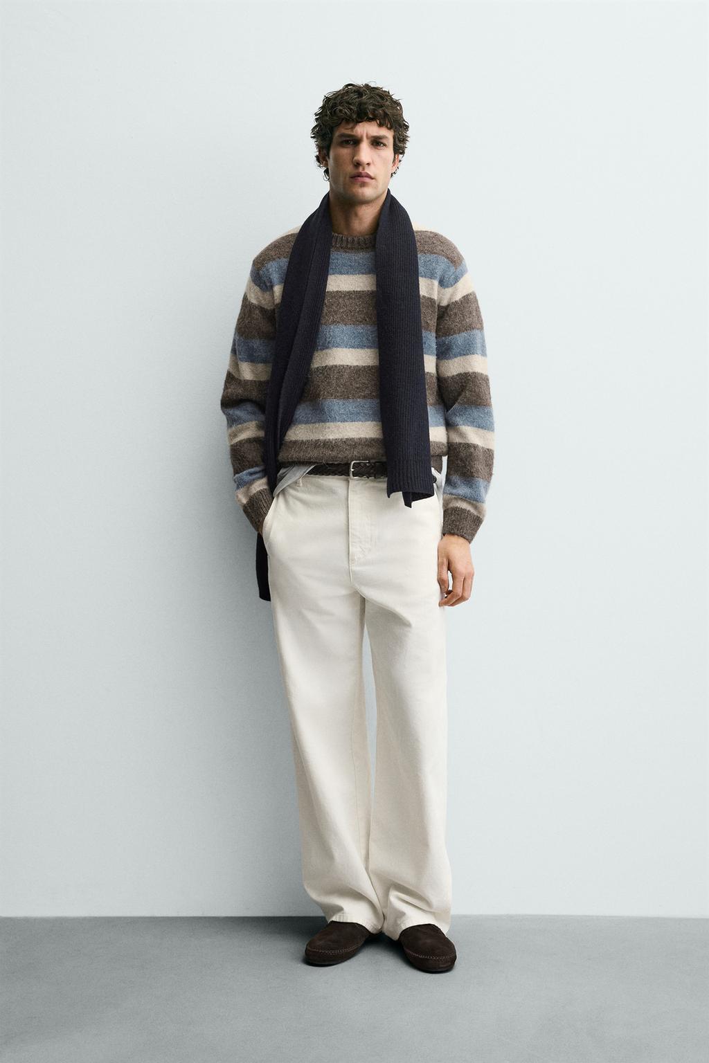 СВИТЕР ИЗ РЕЛЬЕФНОЙ ТКАНИ В ПОЛОСКУ