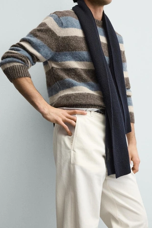 Свитер из рельефной ткани в полоску- Заказать в России