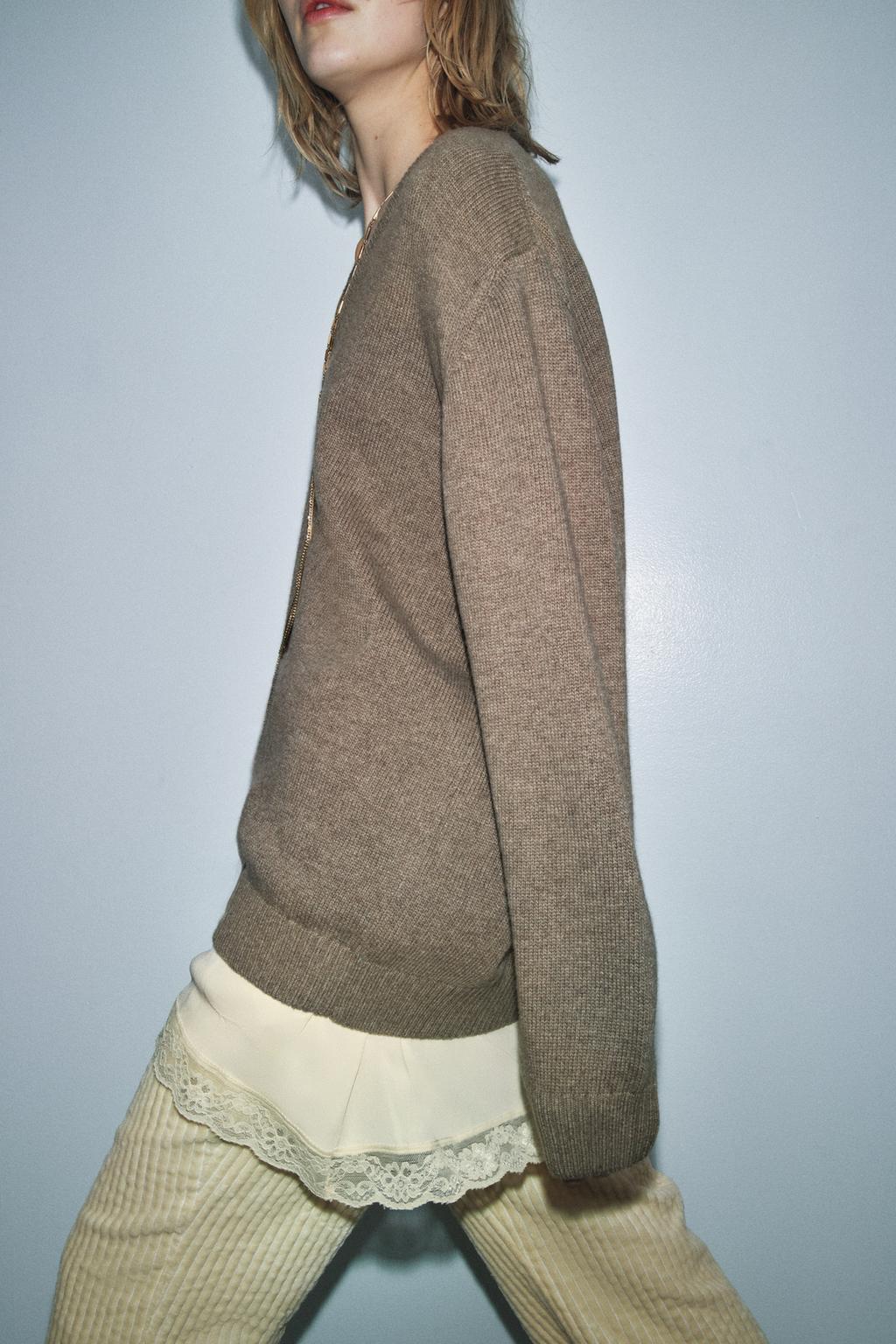 КОМБИНИРОВАННЫЙ СВИТЕР ИЗ ШЕРСТИ