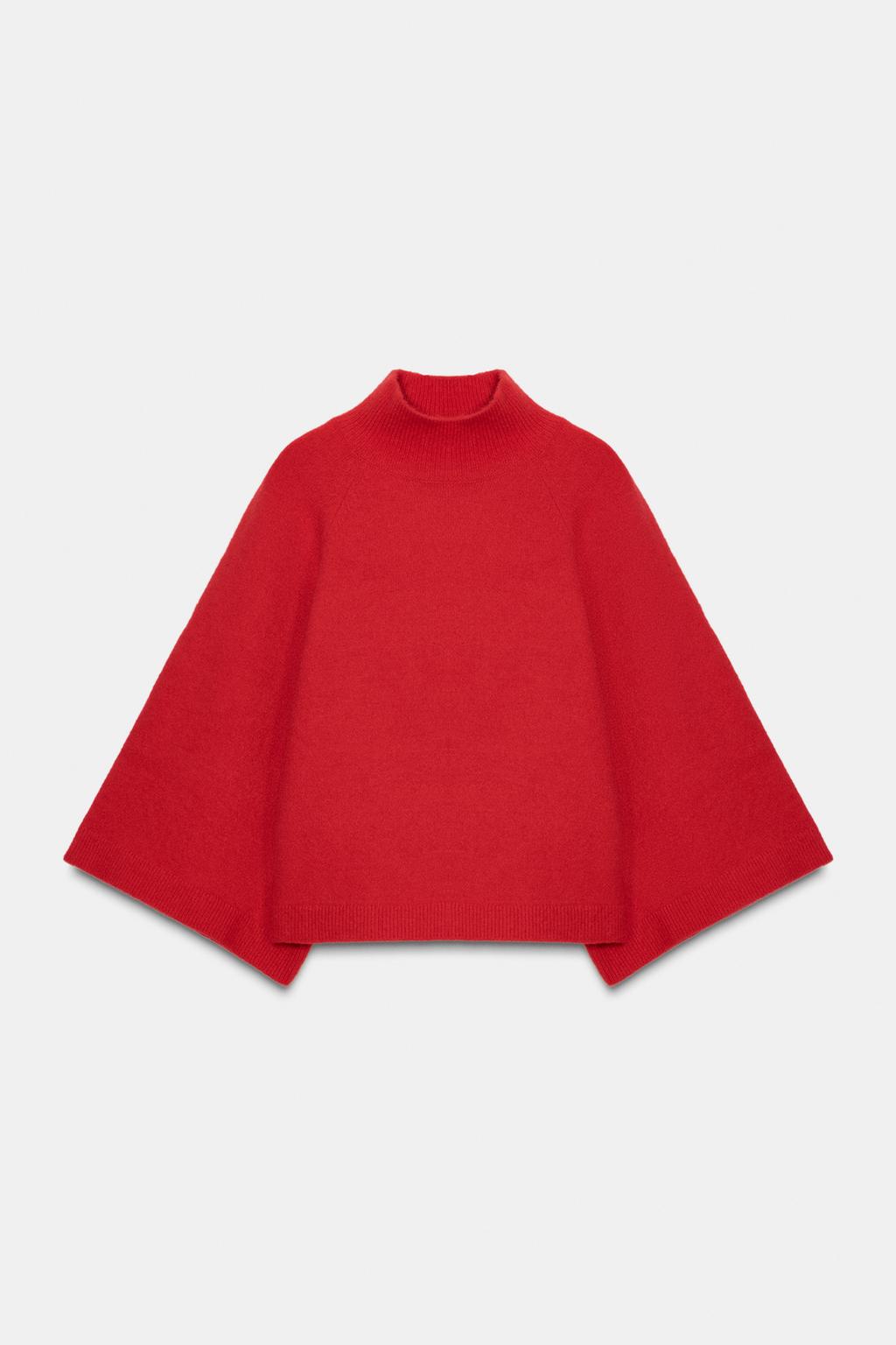 ТРИКОТАЖНЫЙ ДЖЕМПЕР С ШИРОКИМИ РУКАВАМИ