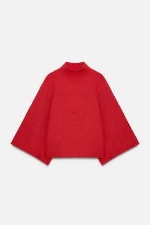 Трикотажный джемпер с широкими рукавами- Заказать в России