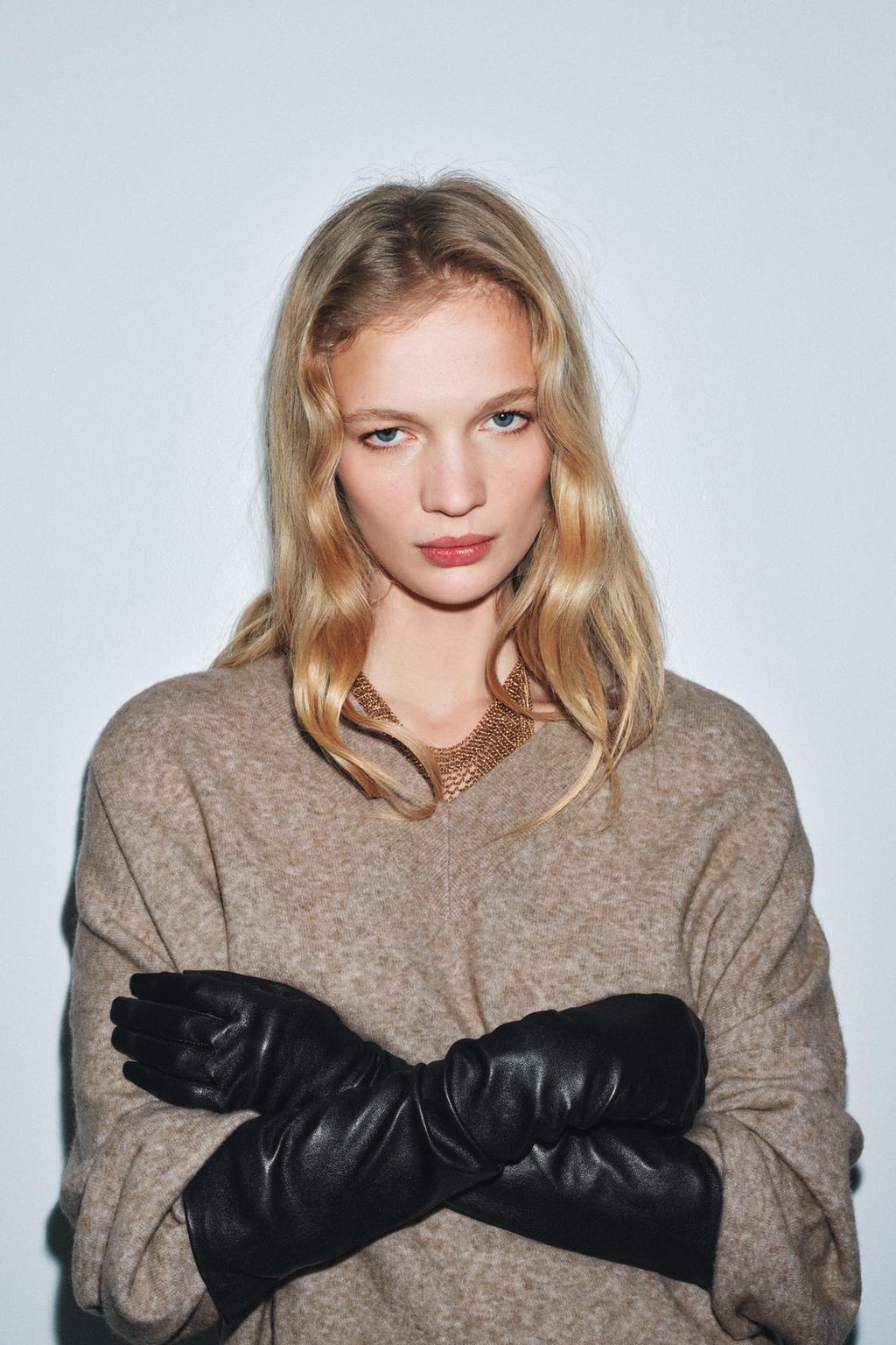 ДЛИННЫЕ ПЕРЧАТКИ ИЗ 100% КОЖИ