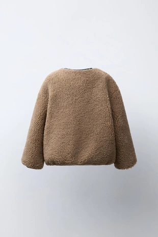 Куртка из искусственной овчины с цветочным пэчворком- Заказать в России