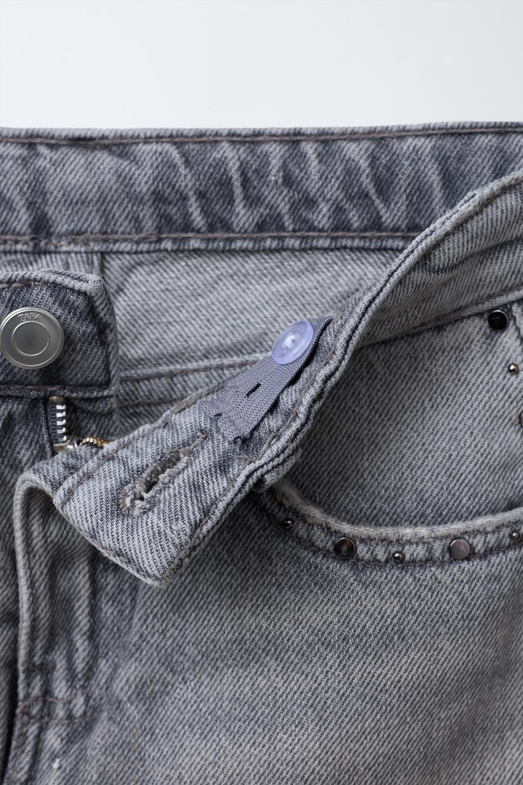 ДЖИНСОВАЯ ЮБКА-ШОРТЫ С ЗАКЛЕПКАМИ