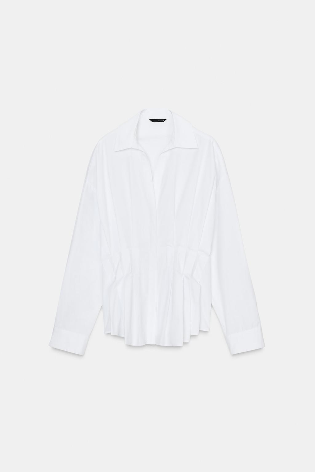 РУБАШКА ИЗ ПОПЛИНА СО СКЛАДКАМИ