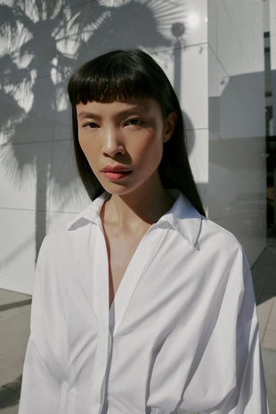 Рубашка из поплина со складками- Заказать в России