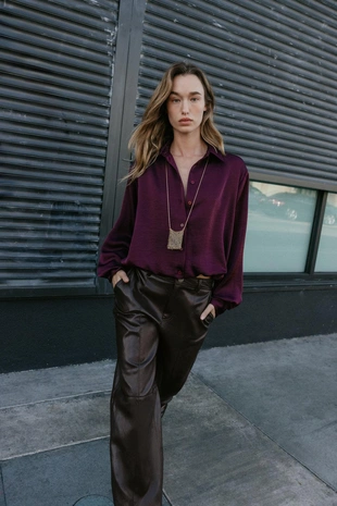 Купить Zara Атласная рубашка объемного кроя