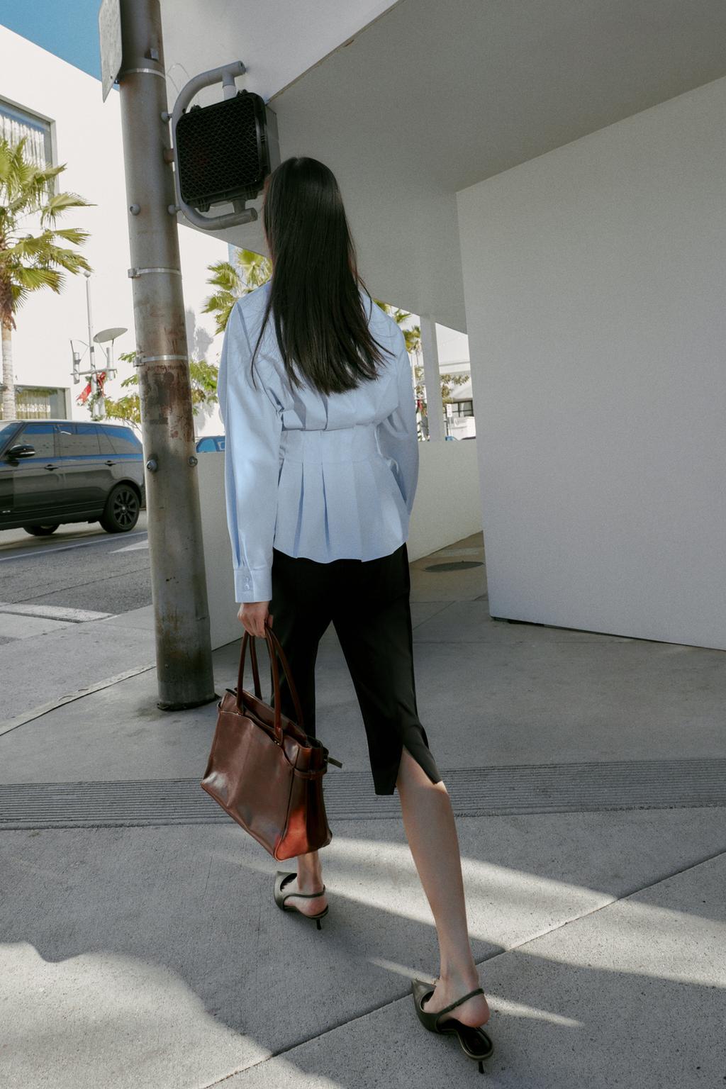 РУБАШКА ИЗ ПОПЛИНА СО СКЛАДКАМИ