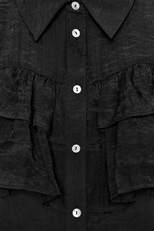 Black | 1971/804/800 - Zara Полупрозрачный топ с воланами