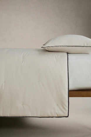 Одеяло из хлопкового сатина и льна с узором в горошек- Заказать в России