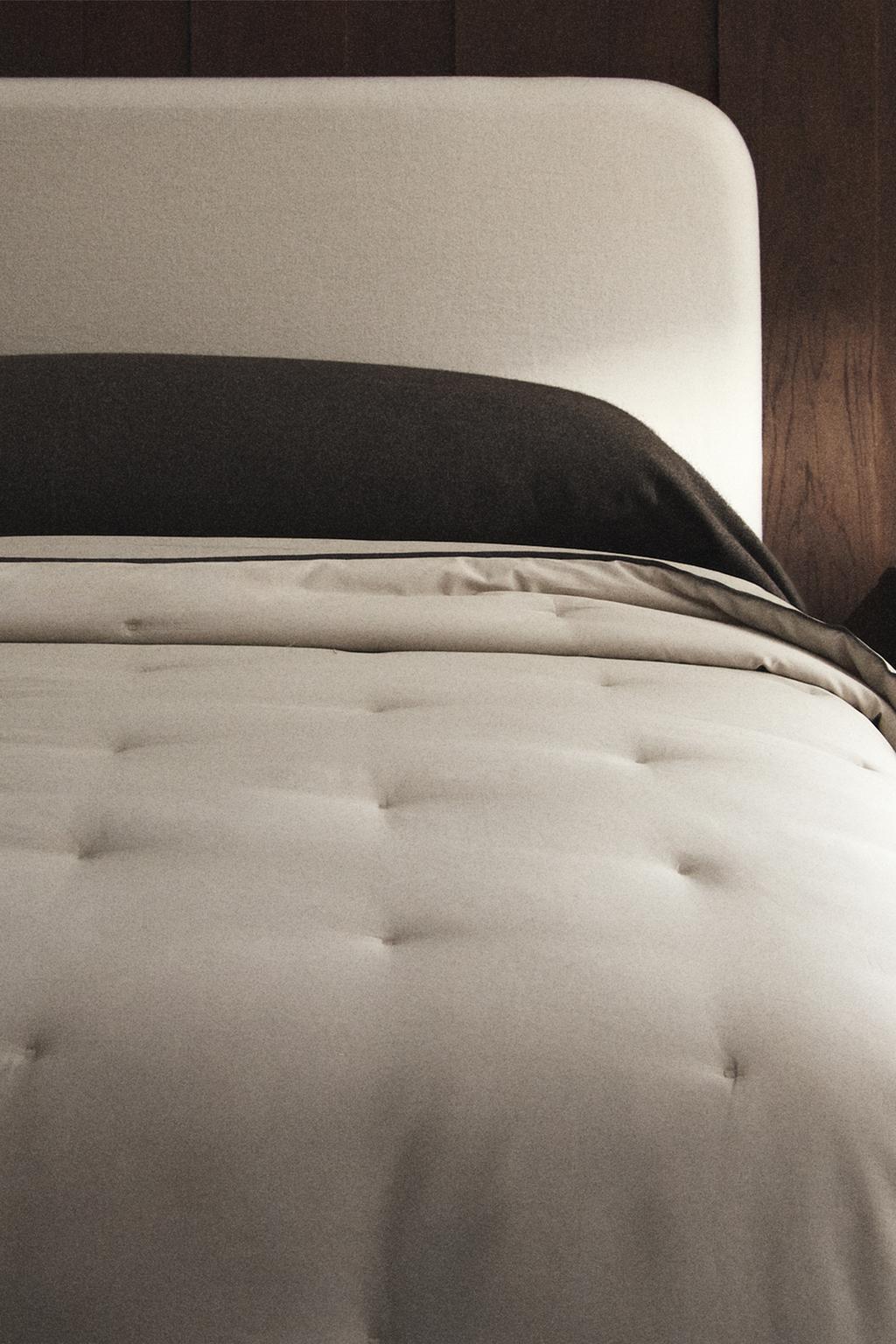 Одеяло из хлопкового сатина и льна с узором в горошек