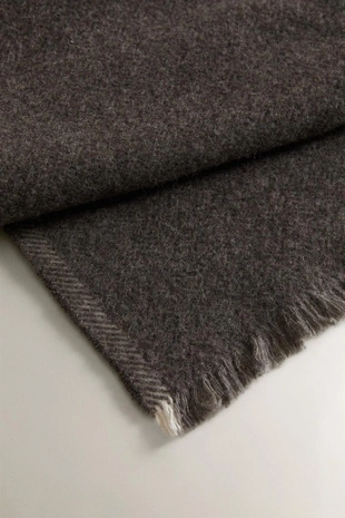 Покрывало из шерсти с рисунком шеврон и бахромой- Заказать в России