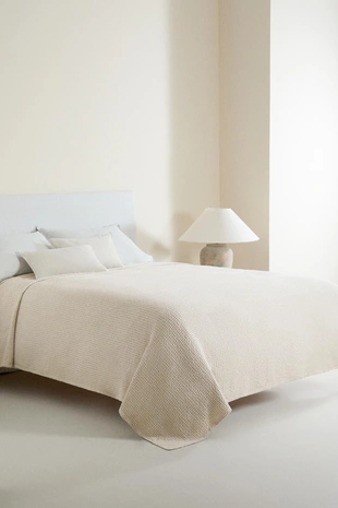 Покрывало из мини-вафельного трикотажа из хлопка- Заказать в России