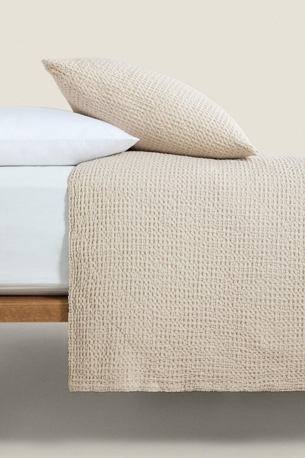 Покрывало из мини-вафельного трикотажа из хлопка