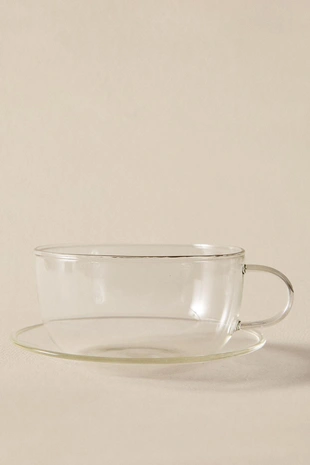 Чайная чашка и блюдце из боросиликатного стекла- Заказать в России