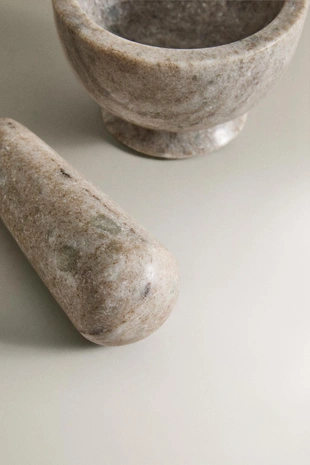 Мраморная ступка и пестик- Заказать в России