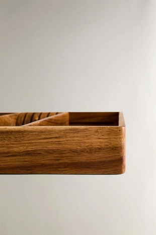 Расширяемый деревянный лоток для столовых приборов- Заказать в России