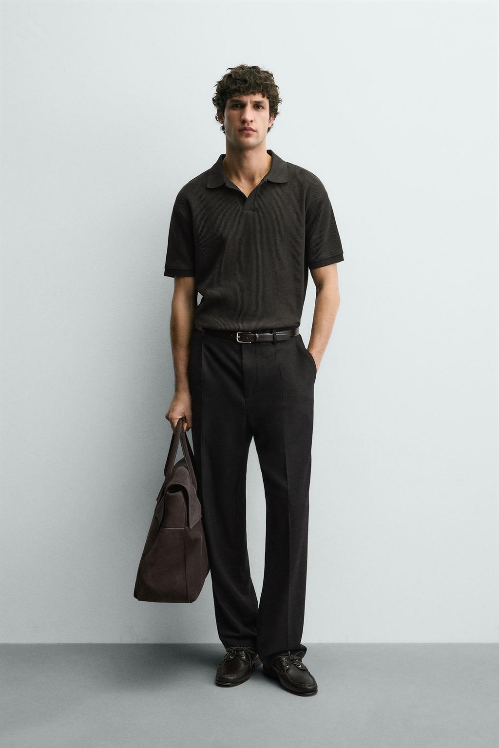 Поло с вертикальным узором