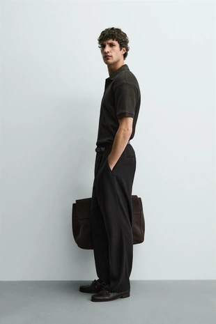 Поло с вертикальным узором