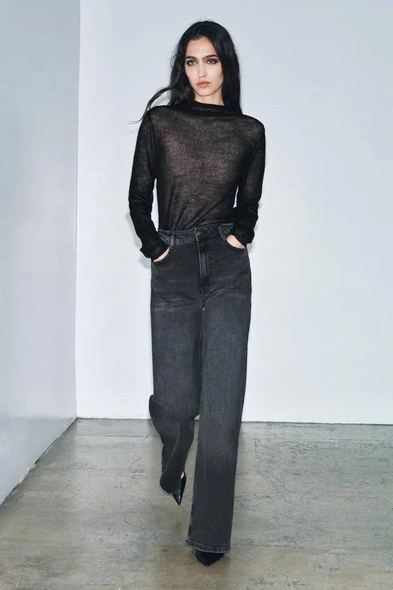 ДЖИНСЫ  С ВЫСОКОЙ ПОСАДКОЙ — коллекция Zara «ZW»