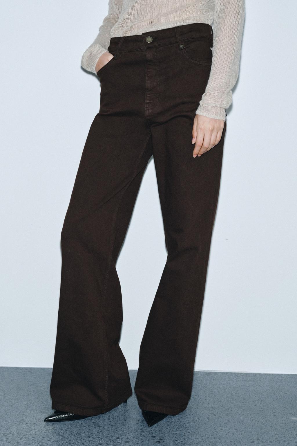 007y016y008y065y 専用 Zara Брюки с широкими штанинами и двойным поясом - Цвет песочный