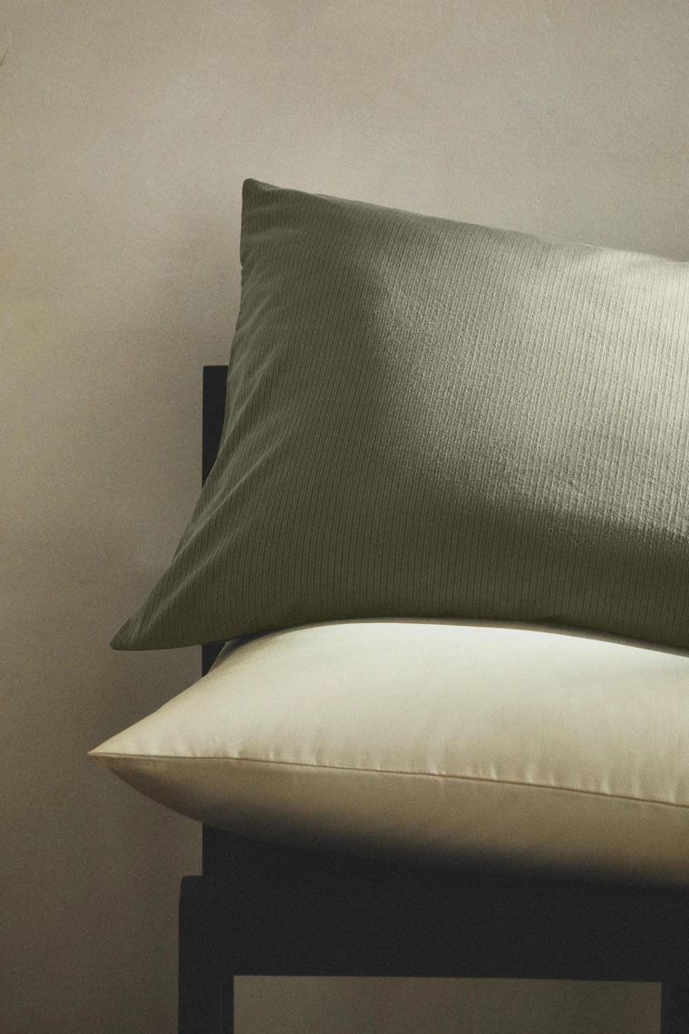 Полосатая хлопковая наволочка