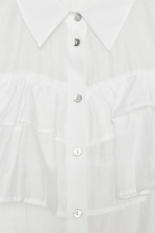 White | 1971/804/250 - Zara Полупрозрачный топ с воланами