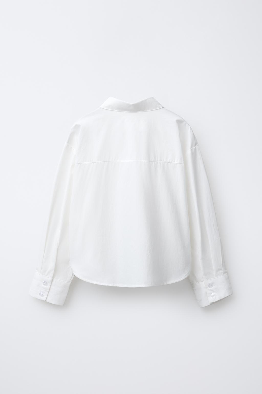 РУБАШКА ИЗ ПОПЛИНА С 3D-ЦВЕТАМИ