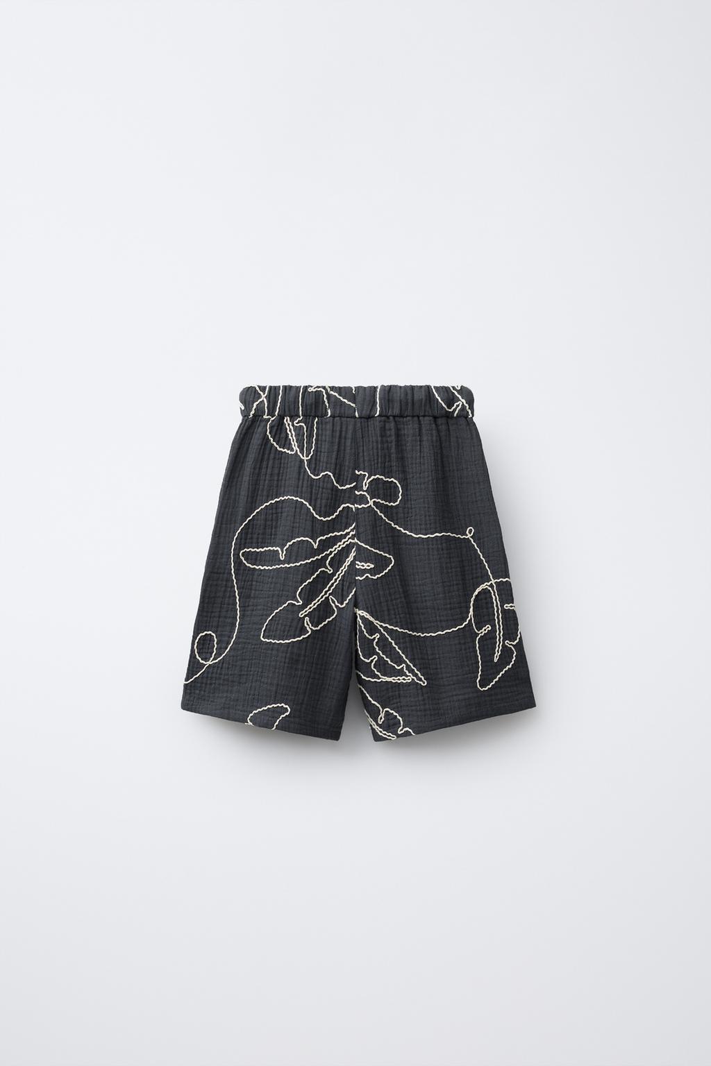 БЕРМУДЫ ТЕКСТУРНЫЕ С ВЫШИВКОЙ