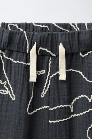 Бермуды текстурные с вышивкой- Заказать в России