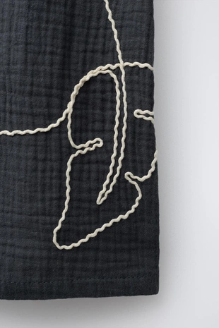 Бермуды текстурные с вышивкой- Заказать в России