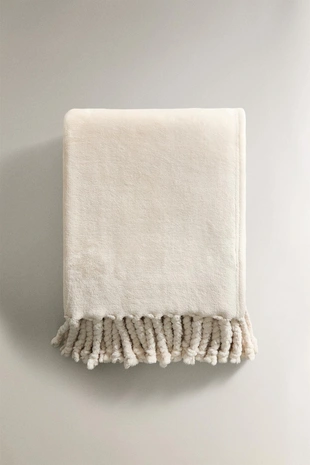 Плед из флиса с бахромой- Заказать в России