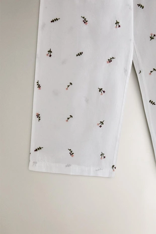 Брюки с цветочной вышивкой- Заказать в России