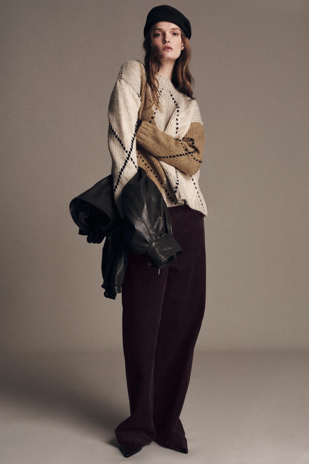 СВИТЕР С УЗОРОМ «РОМБЫ»