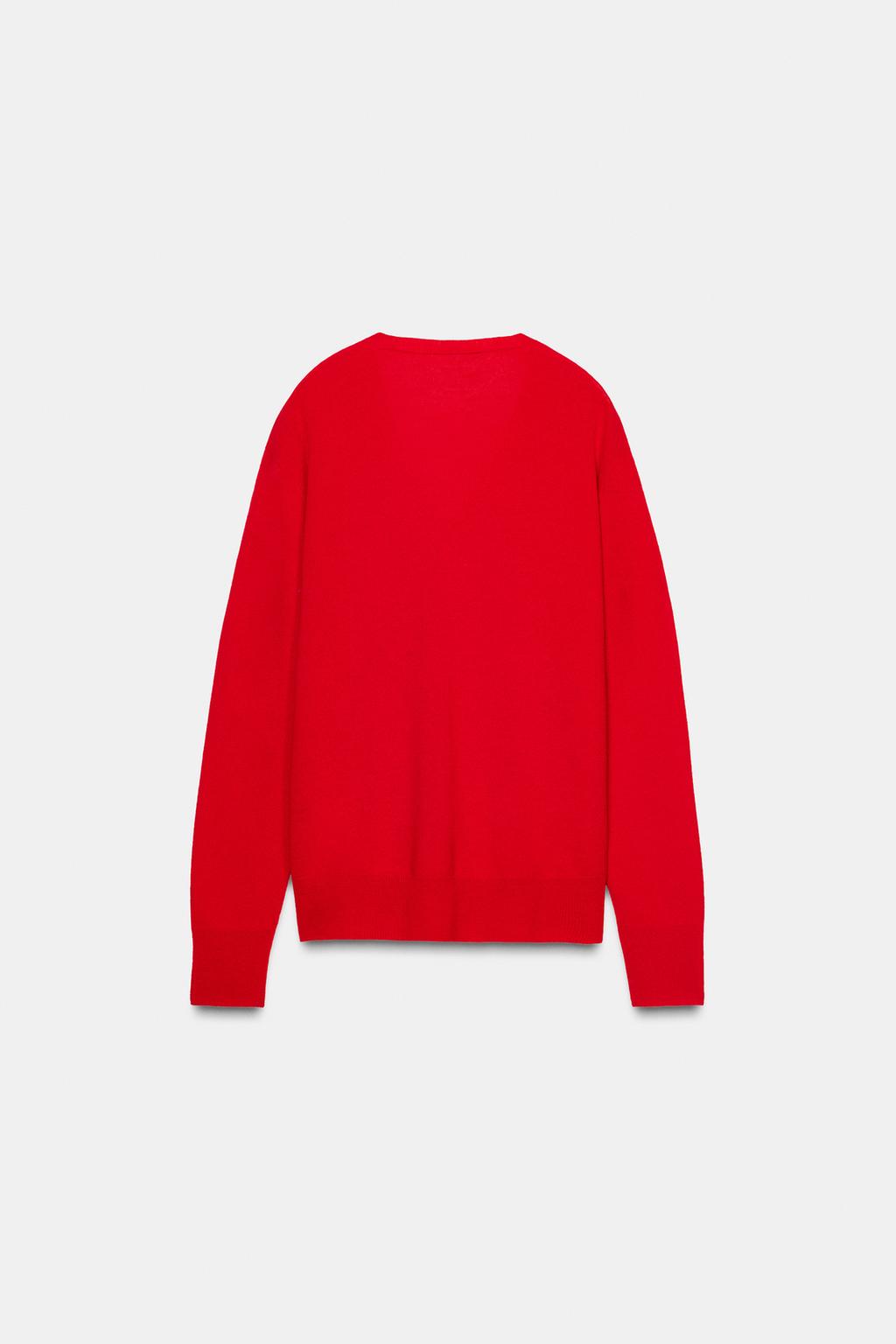 СВИТЕР ИЗ 100% ЭКСТРАМЯГКОЙ ШЕРСТИ С V-ОБРАЗНЫМ ВЫРЕЗОМ