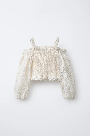 Купить Zara Топ с резинками и блёстками